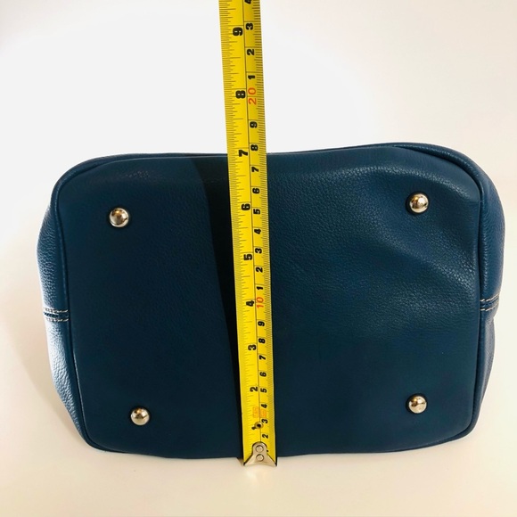 Tignanello Blue Leather Perfect 10 French Tote - Picture 10 of 13